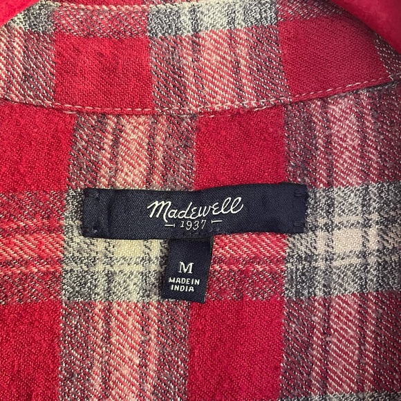 Madewell Plaid Flannel Shirt Size M - Picture 4 of 4